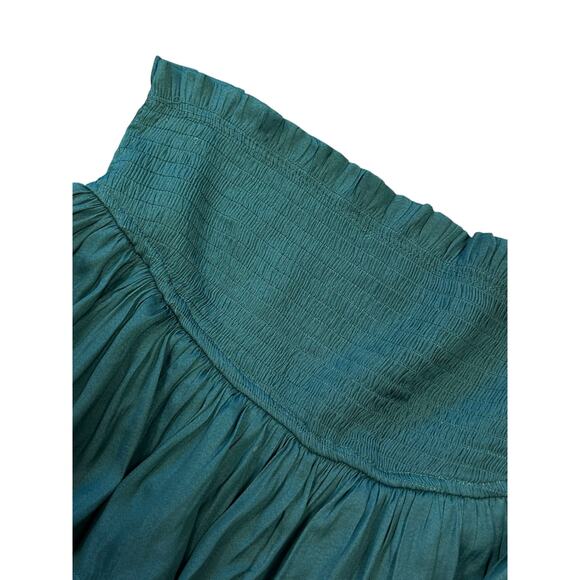 South Boutique Green Ruffle‎ Mini Skirt Layered Elastic Waist Flowy Boho Large - Picture 3 of 5